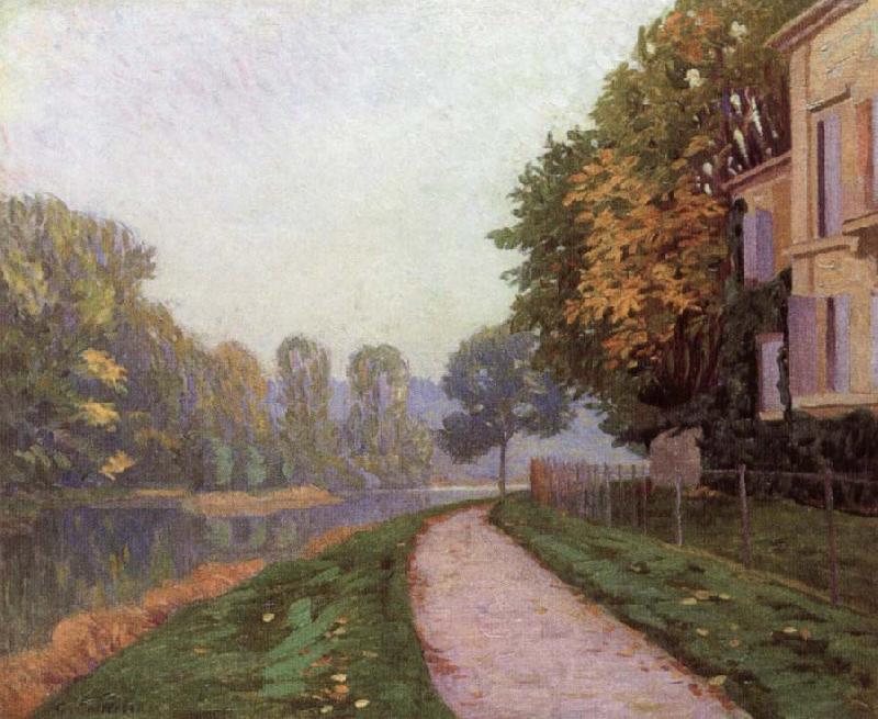 Gustave Caillebotte Riverbank in Morning Haze